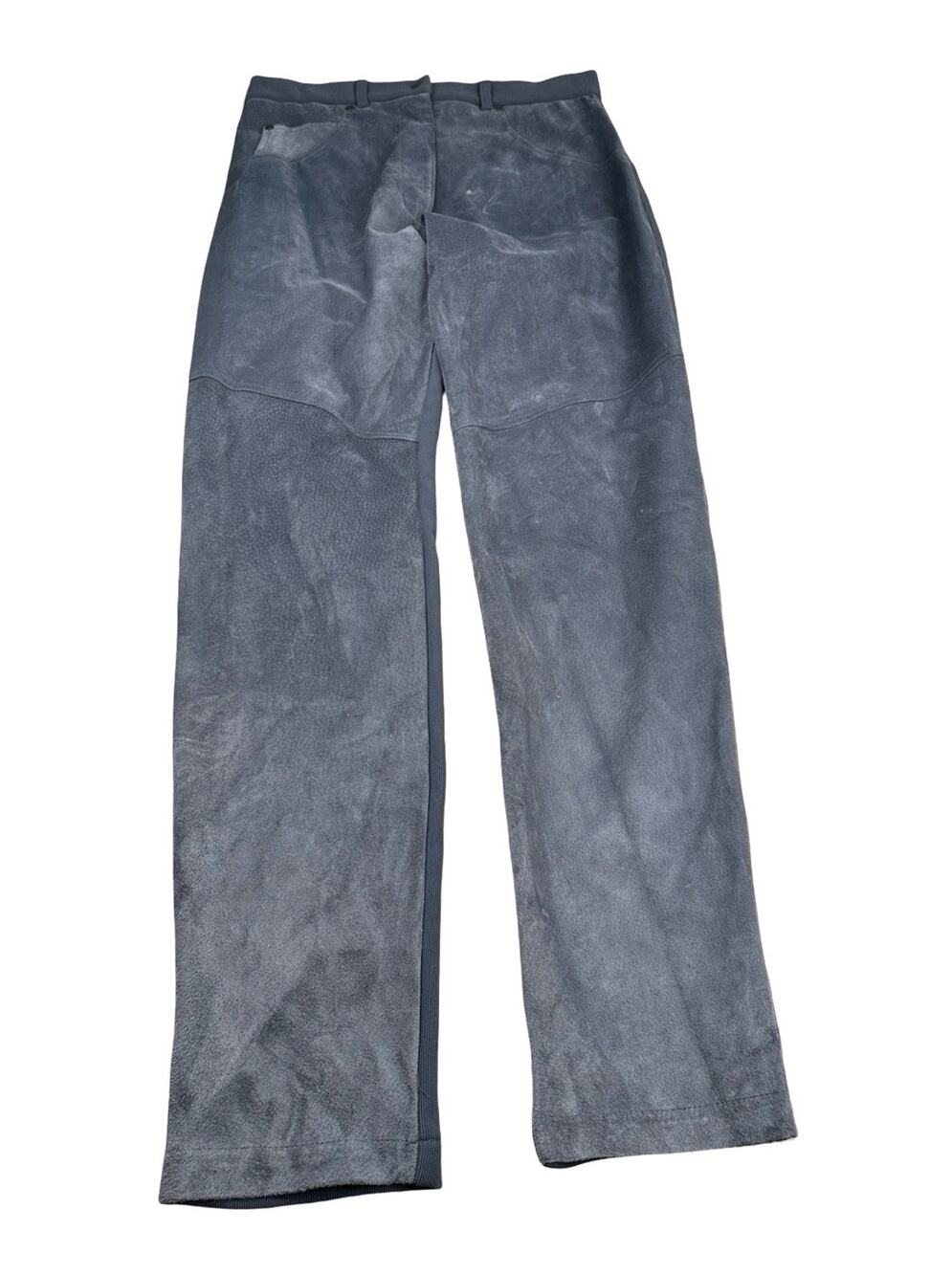 Caché Gray Faux Suede Mixed Media Pants Women’s Tapered Leg Career Y2K Sz 29